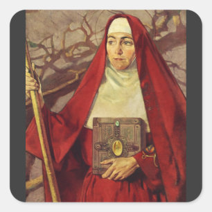 Sankt Brigida von Kildare keltische Flamme Sakrale Quadratischer Aufkleber
