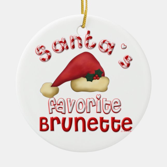 Sankt brünette Lieblingsverzierung Keramik Ornament (Vorne)