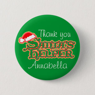 Sankt bunter Knopf/-Abzeichen Helfers Weihnachts Button