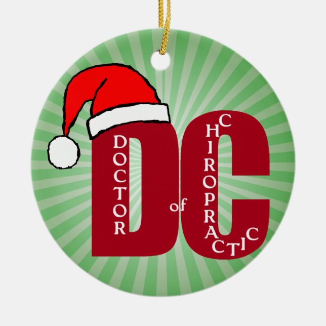 Sankt DC Doktor des Chiropraktik-Weihnachtslogos Keramikornament (Vorne)