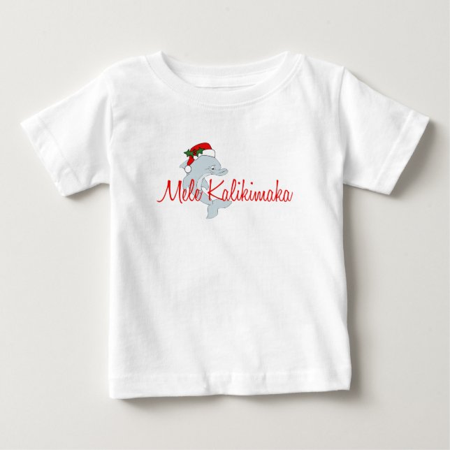Sankt-Delphin Hawaiianer-Weihnachten Baby T-shirt (Vorderseite)