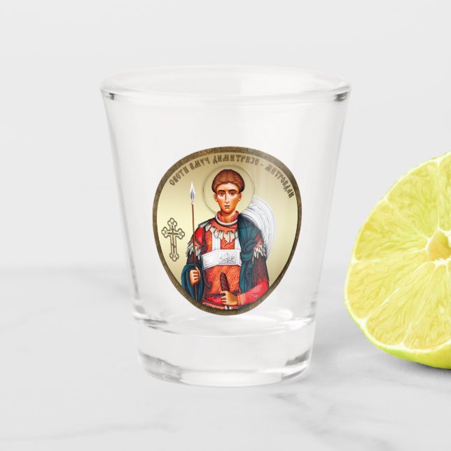 Sankt Demetrius Mitrovdan Schnapsglas (Vorderseite)