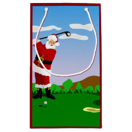 Sankt, die Golf spielt Kleine Geschenktüte