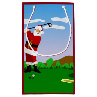 Sankt, die Golf spielt Kleine Geschenktüte