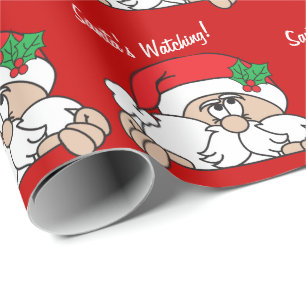 Sankt, die Sie   Weihnachten aufpasst Geschenkpapier