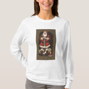 Sankt, die Strumpf mit Nussknacker anfüllt T-Shirt