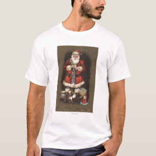 Sankt, die Strumpf mit Nussknacker anfüllt T-Shirt