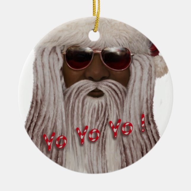 Sankt (dunkel) fürchtet herein - Yo Jo-Jo! Keramikornament (Vorne)