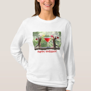 Sankt-Eichhörnchen, die ein Cocktail trinken T-Shirt