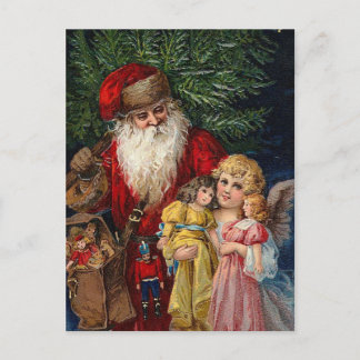 Sankt-Engels-viktorianisches Puppen-Weihnachten Feiertagspostkarte