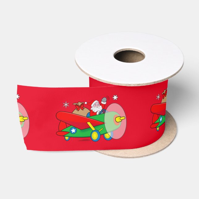 Sankt-Fliegen-Flugzeug mit Geschenken 3" Satinband (Spule)