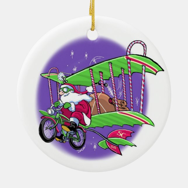 Sankt-Fliegenfahrrad Keramik Ornament (Hinten)
