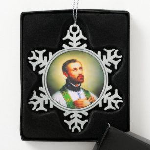 Sankt Franz Xaver Schneeflocken Zinn-Ornament
