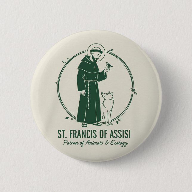 Sankt Franziskus von Assisi Button (Vorderseite)