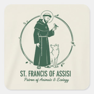 Sankt Franziskus von Assisi Quadratischer Aufkleber
