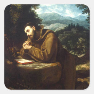 Sankt Franziskus von Assisi Quadratischer Aufkleber