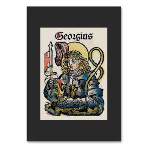 Sankt Georg aus der Nürnberger Chronik Tischnummer