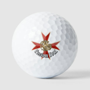 Sankt Georg über Malteserkreuz Golfball