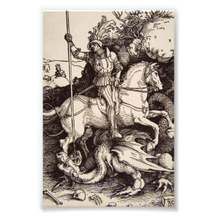 Sankt Georg und der Drache von Dürer Fotodruck