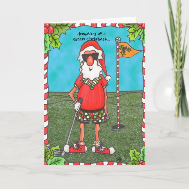 Sankt-Golf spielen Feiertagskarte (Vorderseite)