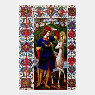 Sankt Hubert von Lüttich mit dem Hirsch  Acrylschild