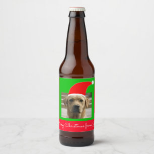 Sankt-Hundefrohe Weihnachten von (Ihr Text) Bierflaschenetikett