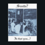 Sankt?  Ist das Sie? Vintages viktorianisches Feiertagspostkarte<br><div class="desc">Vintages Stereoview einer Viktorianisch-Ära Weihnachtsszene.  Sankt?  Ist das Sie?   Wieder hergestellt durch Scenesfromthepast.net</div>