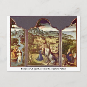 Sankt Jerome durch Joachim Patinir Postkarte