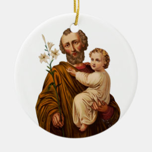 Sankt Josef Hüter der Heiligen Familie Keramik Ornament