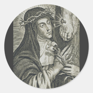 Sankt Katharina von Siena Runder Aufkleber