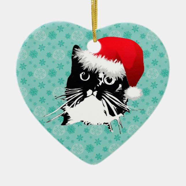Sankt-Katzen-Verzierung Keramikornament (Vorne)