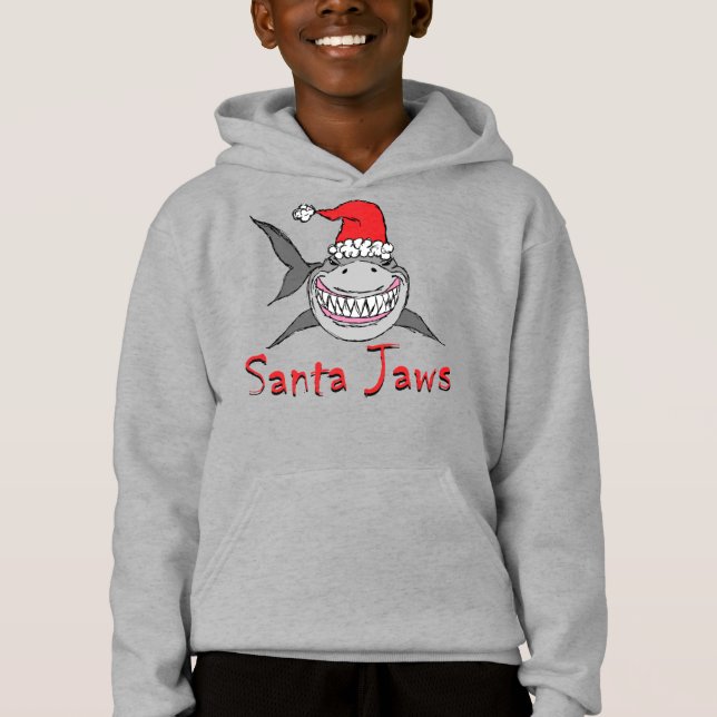 Sankt-Kiefer-Haifisch-Weihnachten Hoodie (Vorderseite)