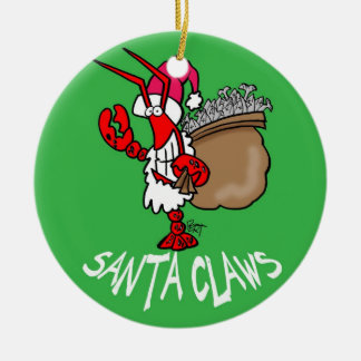 Sankt kratzt Hummer-Weihnachtsverzierung! Keramikornament
