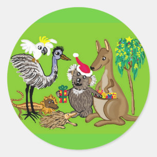 Sankt kratzt Koala Runder Aufkleber