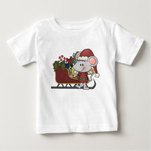 Sankt-Maus mit Schlitten Baby T-shirt