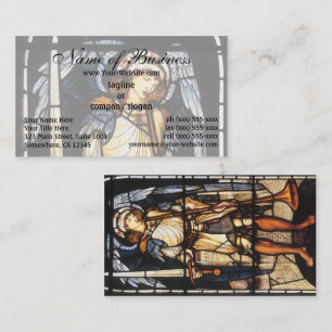 Sankt Michael (Buntglas) von Burne Jones Visitenkarte