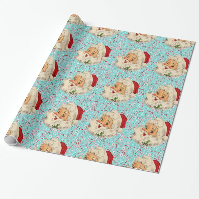 Sankt mit Pfefferminzen Geschenkpapier (Ungerollt)