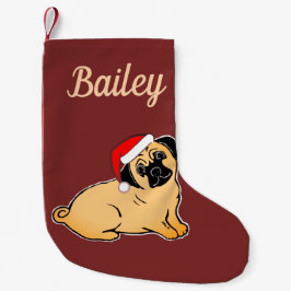Sankt-Mops-kundenspezifischer WeihnachtsStrumpf Kleiner Weihnachtsstrumpf