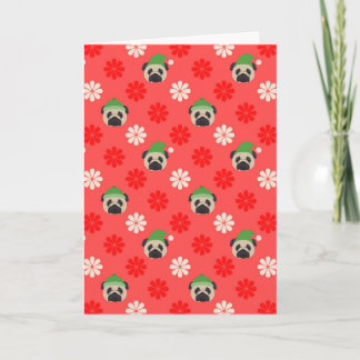 Sankt-Mops-Weihnachtskarte Feiertagskarte