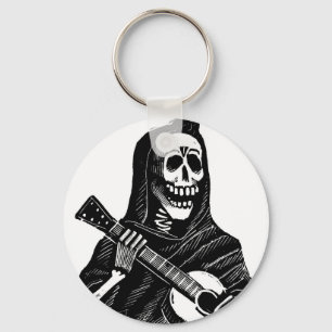 Sankt Muerte mit Gitarre circa frühen 1900s Schlüsselanhänger