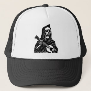 Sankt Muerte mit Gitarre circa frühen 1900s Truckerkappe