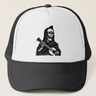 Sankt Muerte mit Gitarre circa frühen 1900s Truckerkappe