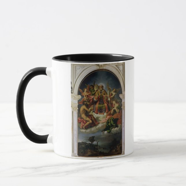 Sankt Nikolaus im Ruhm mit Heiligen Tasse (Links)