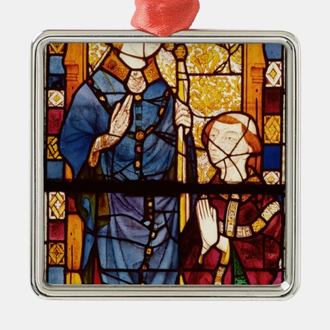 Sankt Nikolaus mit einem Spender Ornament Aus Metall (Vorne)