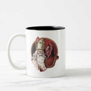 Sankt Nikolaus und Krampus Zweifarbige Tasse