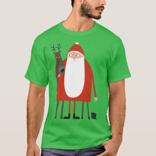 Sankt Nikolaus und sein Rentier Weihnachtsmann mit T-Shirt