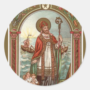 Sankt Nikolaus von Myra Bischof Runder Aufkleber