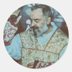 Sankt Padre Pio  Runder Aufkleber