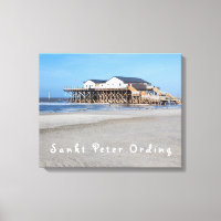 Sankt Peter Ording House auf Pfählen Foto mit Text