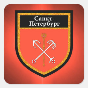 Sankt-Petersburg-Flagge Quadratischer Aufkleber